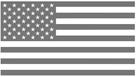 A gray and white american flag with stars.